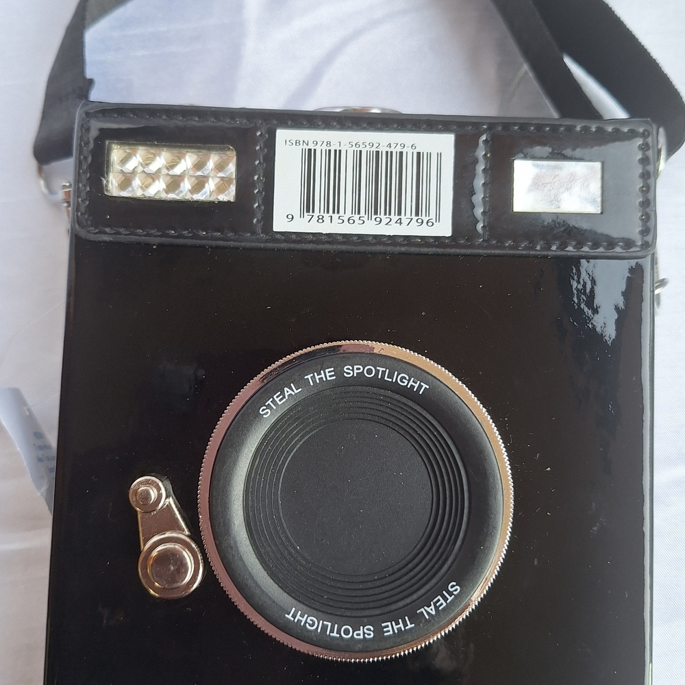 Black Steal the Spotlight Camera Shape Crossbody Bag.